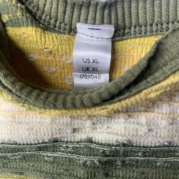 URBAN OUTFITTERS GREEN & YELLOW STRIPED CROPPED BRAMIE SIZE XL - Picture 5 of 8